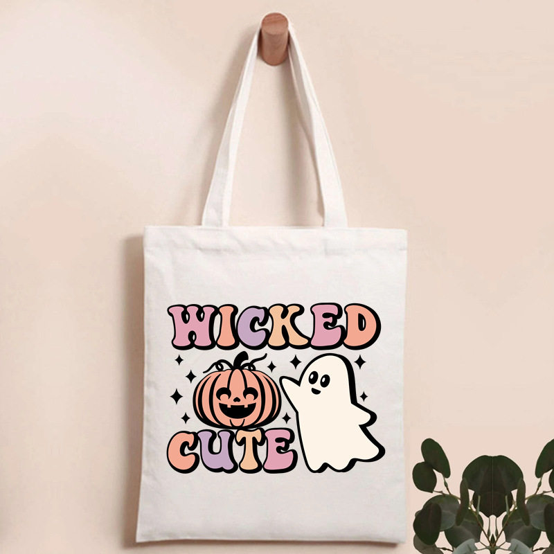 Сумка halloween tote bag 欧美风个性万圣节手提袋糖果袋子单肩购物袋