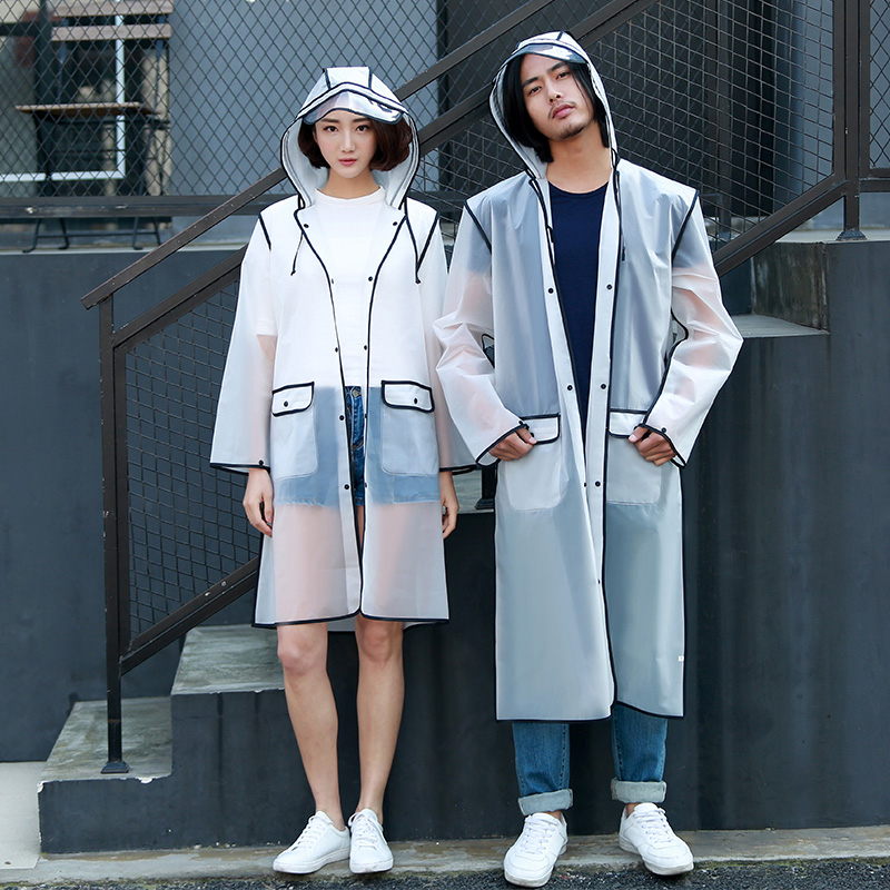 Raincoat Long version Full body Anti-rain Men and women Thickened Adults Transparent Non Disposable single Rain Beatles students