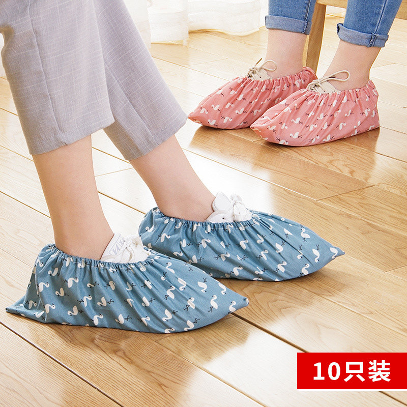 Non-disposable shoe covers Household non-slip and dirt resistant reusable washable indoor cloth shoe covers Adult machine room foot covers