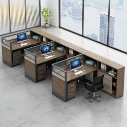 Desk Simple Modern Screen Partition Work Station Office Employee Financial Staff Multi-Person Office Desk and Chair Combination