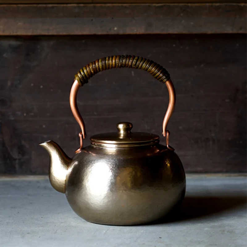 P 煎茶道具 富貴堂 鎚起銅器 湯沸 銅瓶 重量300g