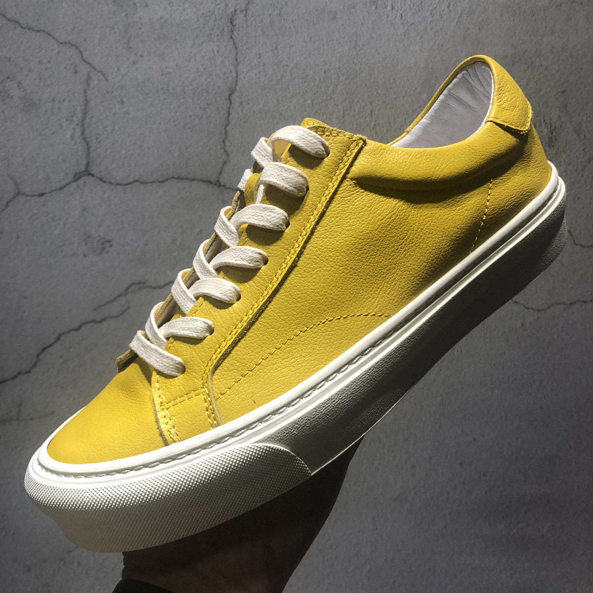 Tide brand men's shoes Korean version board shoes leather shoes men's casual single-layer cowhide soft-soled shoes breathable trend small yellow shoes men