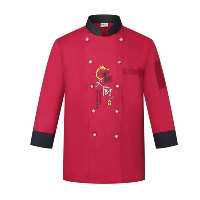 Одиночные красные длинные рукава китайского шеф -повара DZS