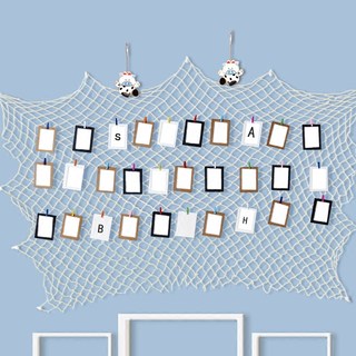 Nordic photo wall decor arrangement photo plug hemp fishing net fish net wall creative DIY