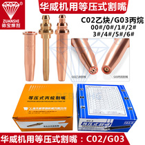 Shanghai Warwick machine-used isobaric cutting nozzle G02 acetylene G03 propane cutting nozzle rapid gas flame CNC cutting