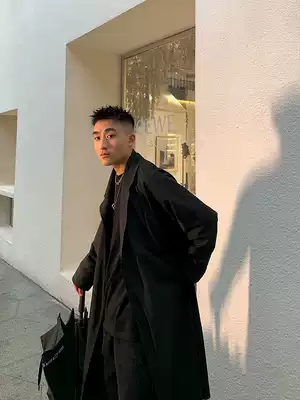 SANBAI men men trench coat 2021 new long version autumn thin coat Korean version loose coat men