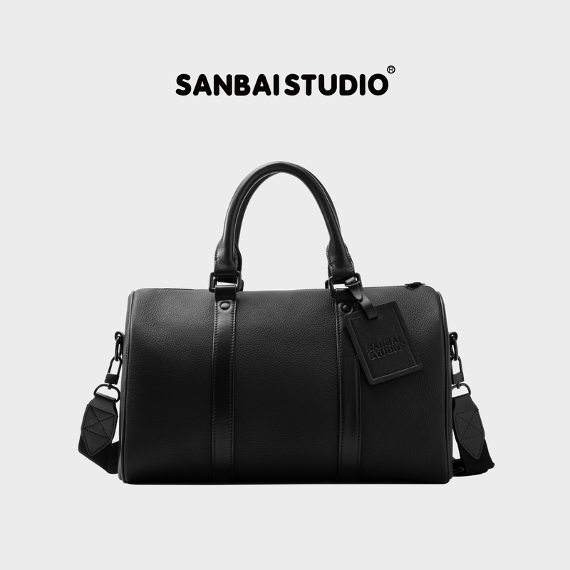 Sanbai Black Warrior Genuine Leather Crossbody Bag Men's Black Handbag Shoulder Bag Large Size Sanbai Black Warrior Genuine Leather Crossbody Bag Men's Black Handbag Shoulder Bag Large Size