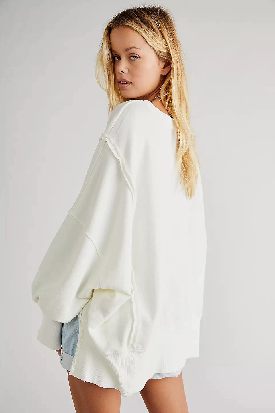 [Серый L в наличии] Свободная кофта-лонгслив Fat Cat Sister подлинный Free People Freepeople свободная толстовка Tee наивная