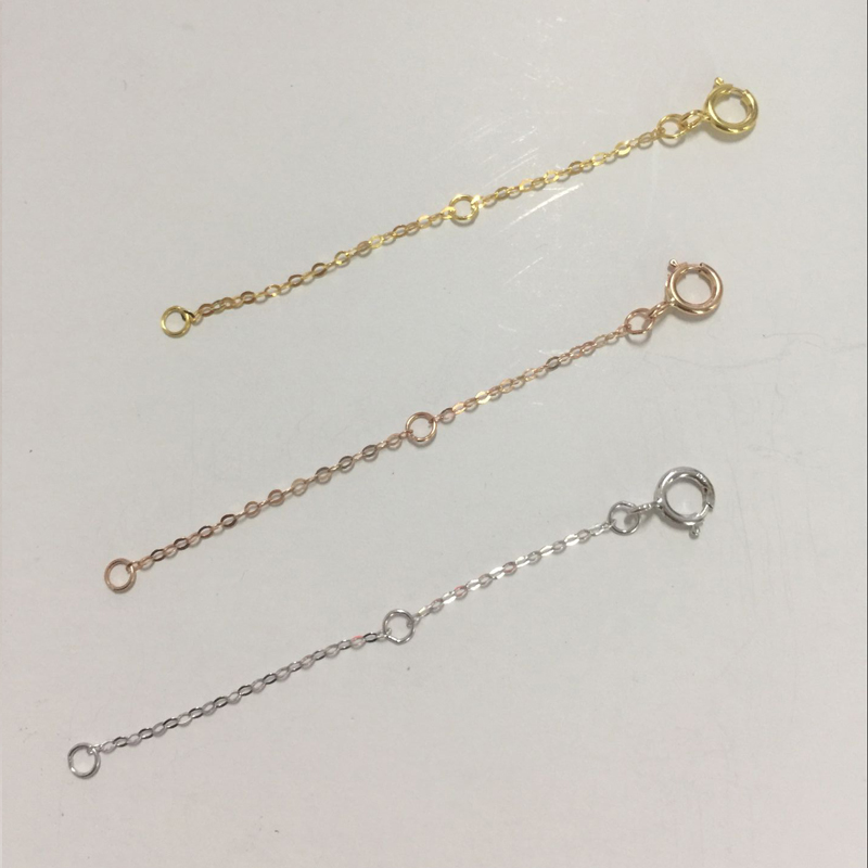 Dây chuyền vàng 18K chuỗi mở rộng chuỗi vòng cổ vòng tay màu vàng cộng với chuỗi dài K vàng phụ kiện mở rộng khóa vòng chân dây chuyền vàng hồng - Vòng chân lắc chân nữ pnj