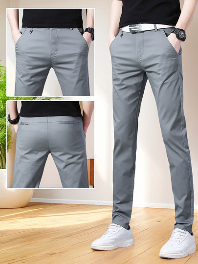 Bügelfreie 2025 neue Herren-Freizeithosen für Frühling und Sommer, dünne, schmal geschnittene Hosen für Herren. Herrenhosen sehen schlank und modisch aus