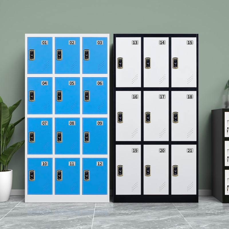 Factory staff dormitory locker multi-door tin cabinet storage cabinet gym nine-door cabinet induction lock locker