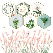 Home hall wall sticker wall painting drum classroom decoration poster strip decoration ugly blue and white self-sticking repair