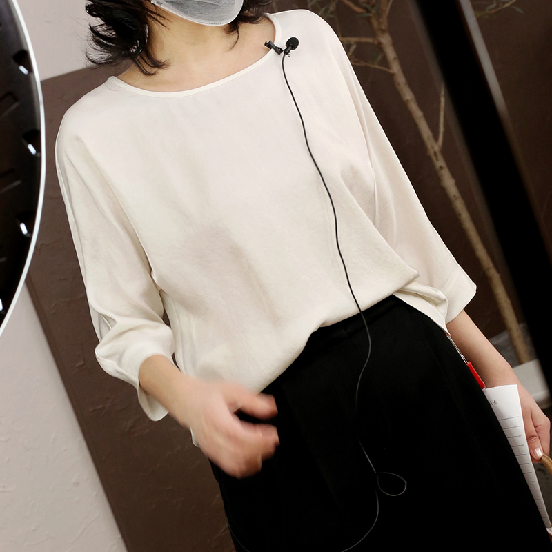 Jung Mei (CY1115439) Forbidden Goddess Temperament Silk Slip Nude Sensation 6A Genuine Silk Bifacial Satin Shirt