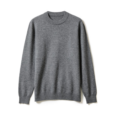 Rongmei full wool seamless one men's and women's same round neck long-sleeved knitted pullover