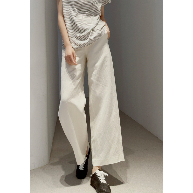 Summer Coolness/Silk and Linen Harmony【*Silk/Linen Fabric/Draping Effect_ Delicate_Dry and Lightweight】26/Relaxed Old Money Pants Summer Coolness/Silk and Linen Harmony【*Silk/Linen Fabric/Draping Effect_ Delicate_Dry and Lightweight】26/Relaxed Old Money Pants