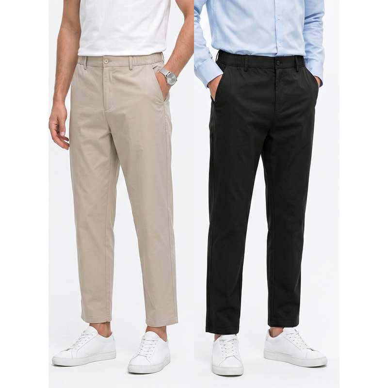 Lightweight Commuting ~ Minimalist Old Money Style [Cotton Linen Tencel/3D Texture/Skin-Friendly, Comfortable and Stretchy] 26 New/Men's Dress Pants