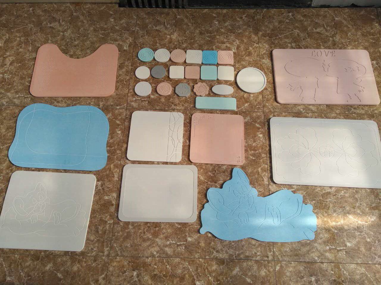 定製矽藻土吸水腳墊矽藻泥地墊浴室防滑墊個性diy定做工廠直銷