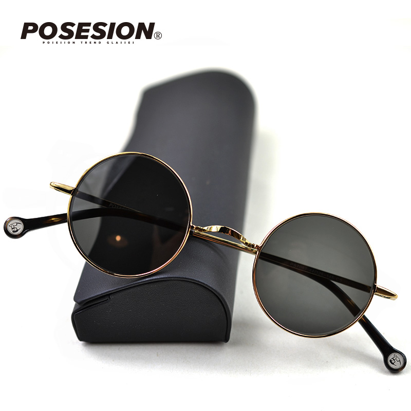 POSESION round sunglasses retro small round frame sunglasses can be matched with myopia lenses with degrees sunglasses men and women