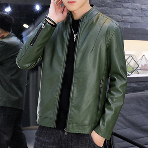 禅羽生活皮衣男立领男士皮夹克商务休闲外套