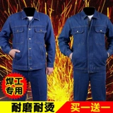 Джинсовый искусственный износостойкий хлопковый летний комбинезон