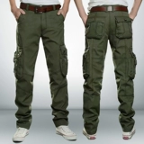 Летние спортивные износостойкие рабочие хлопковые штаны для отдыха, свободный прямой крой, большой размер