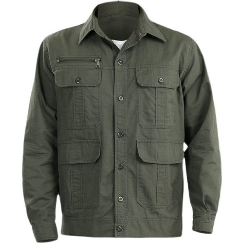 Летний тонкий хлопковый лонгслив, мужской комплект для работы, рабочая одежда, короткий рукав