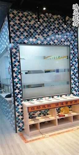 Рыба -кран -мозаичный вентилятор -керамический керамический синий лед