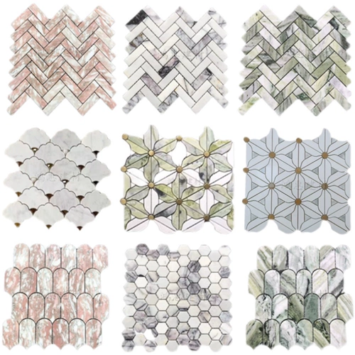 Мраморная мозаичная орфография легкая роскошная французская туалетная стена кирпич Каменный фон стены