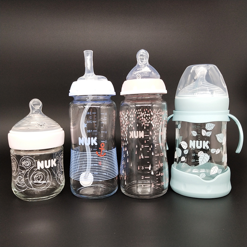 Germany imported NUK bottle glass wide mouth diameter baby newborn baby natural maternal feeling anti-flatulence bottle 240