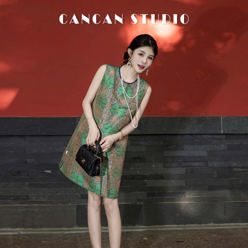 Cancan Studio【Zhang Hecai/Sichuan Brocade~Sun Goddess】New Chinese Style Original Dress G77707