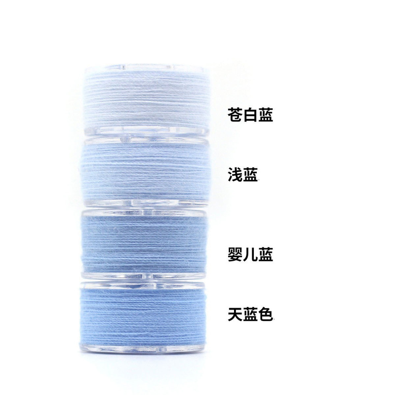 Free Needle Light Blue 402 Sewing Thread Set 4 Colors 45m Left and Right/Roll Clothes Sewing Thread Hand Sewing Machine Sewing Polyester Thread