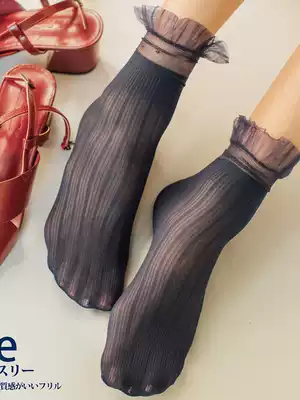 Lace socks women's mid-tube socks spring and autumn thin cute Japanese inner tights women's summer stockings women's socks ins tide