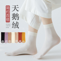 White stockings womens midline socks summer thin socks women velvet socks ultra-thin breathable ins tide ice socks