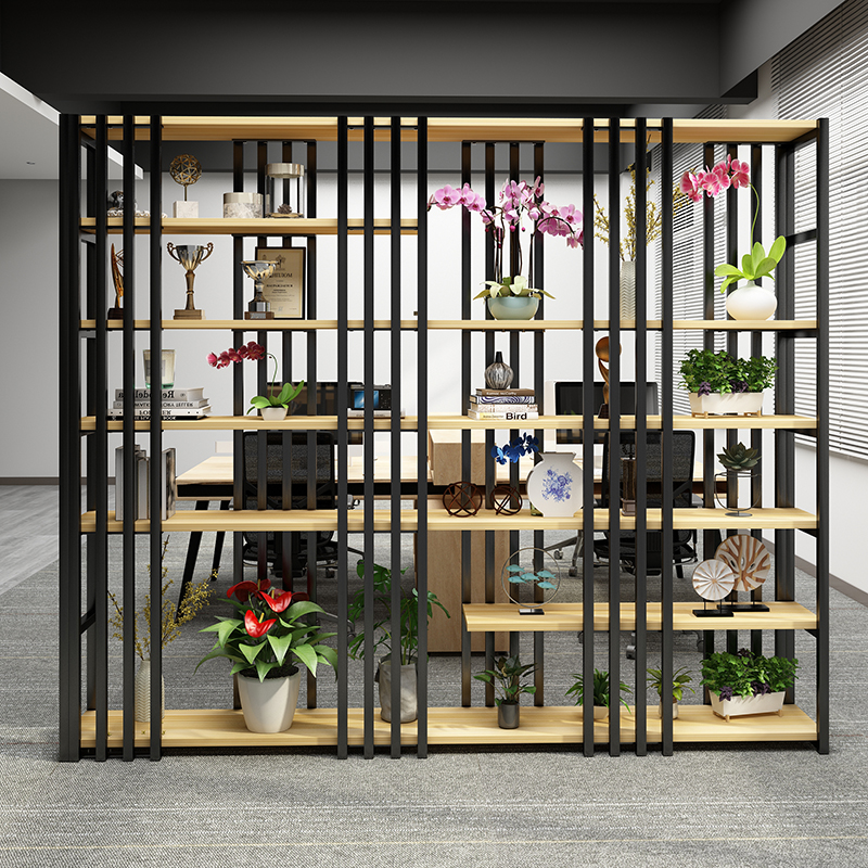 Iron partition rack loft industrial style porch layered screen rack office living room partition decoration