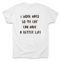 Self-cultivation cat slave Dog slave T-shirt narrator VoiceOver Original design Letter print