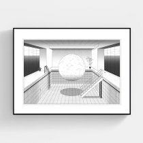 Sleepwalking planet luminous screen prints fantasy universe I am a white print Narrator decorative painting