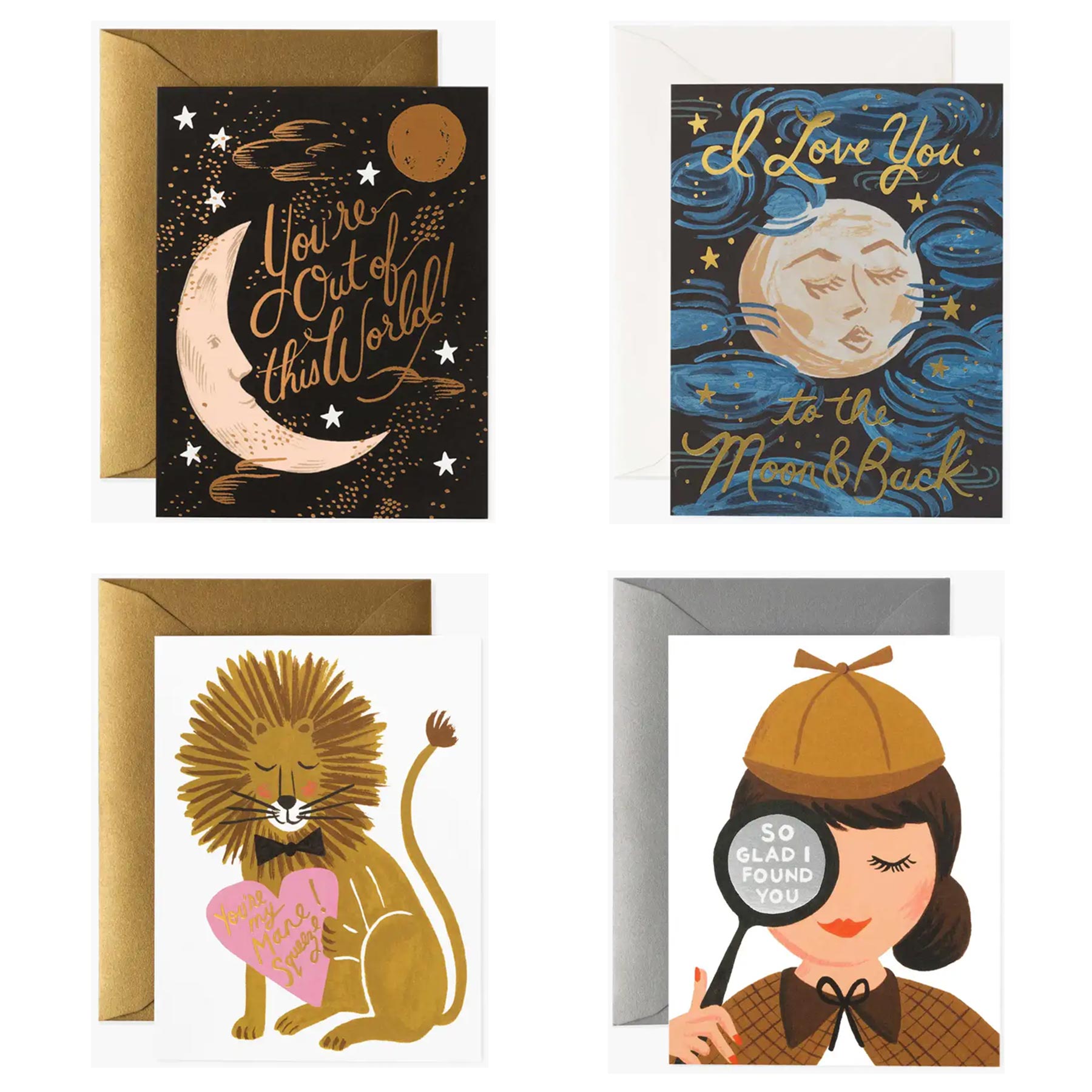 Rifle Paper American Creative cards Couple greeting cards Friendship confession Wedding Valentine's Day Love Moon