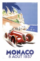 Retro Monaco Grand Prix Poster Racing Car European Travel Art Deco Narrator Decorative Painting