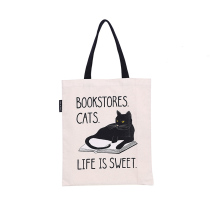 Bookstore cat American Out of Print literature canvas bag literary creative design shoulder tote bag