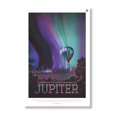 NASA Space Exploration Retro Travel Poster Style Space Mars Jupiter Narrator Decorative Painting