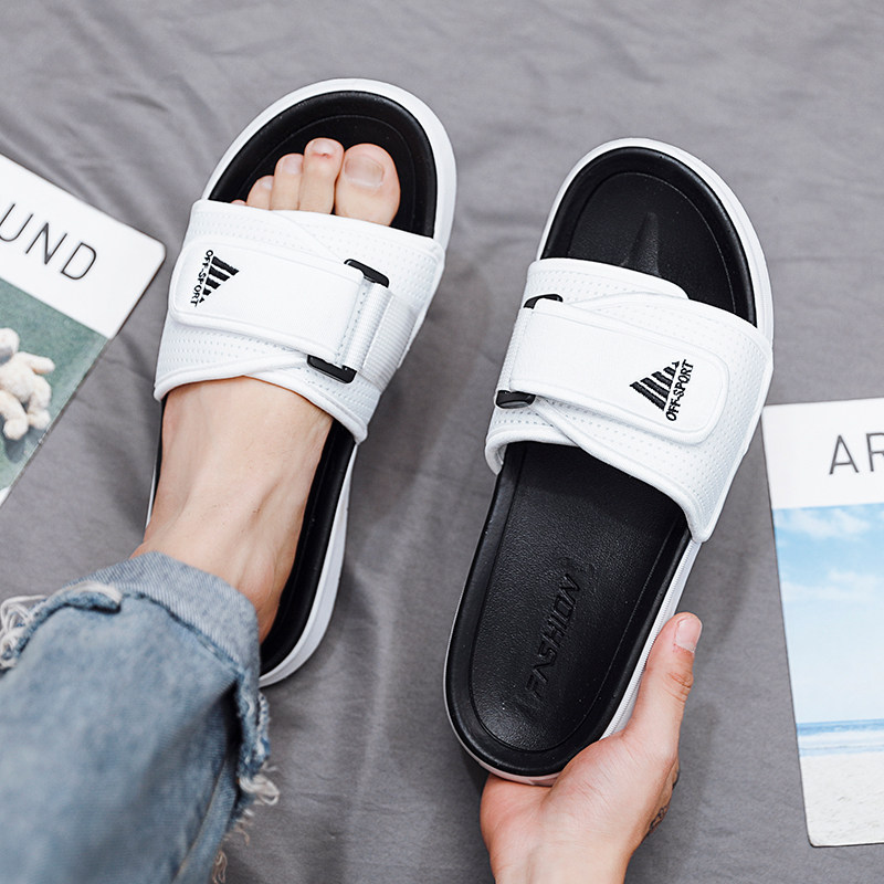 Word tugging spring 2022 new trendy home minimalist casual slippers Male outdoor non-slip abrasion resistant and breathable cool