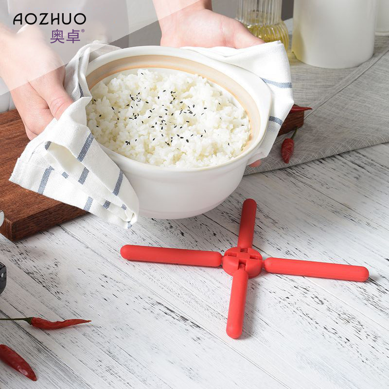 Cross silica gel pan cushion folding silicone cushion kitchen creative heat insulation cushion heat resistant table cushion eco-friendly cup cushion