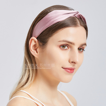 Silk headband 100% mulberry silk cross elastic band womens face wash headband fashion retro headwear turban band