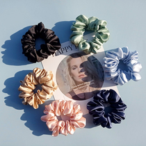 Heavy silk large intestine hair band large rubber band 100% mulberry silk ins satin headdress head flower ball hair rope