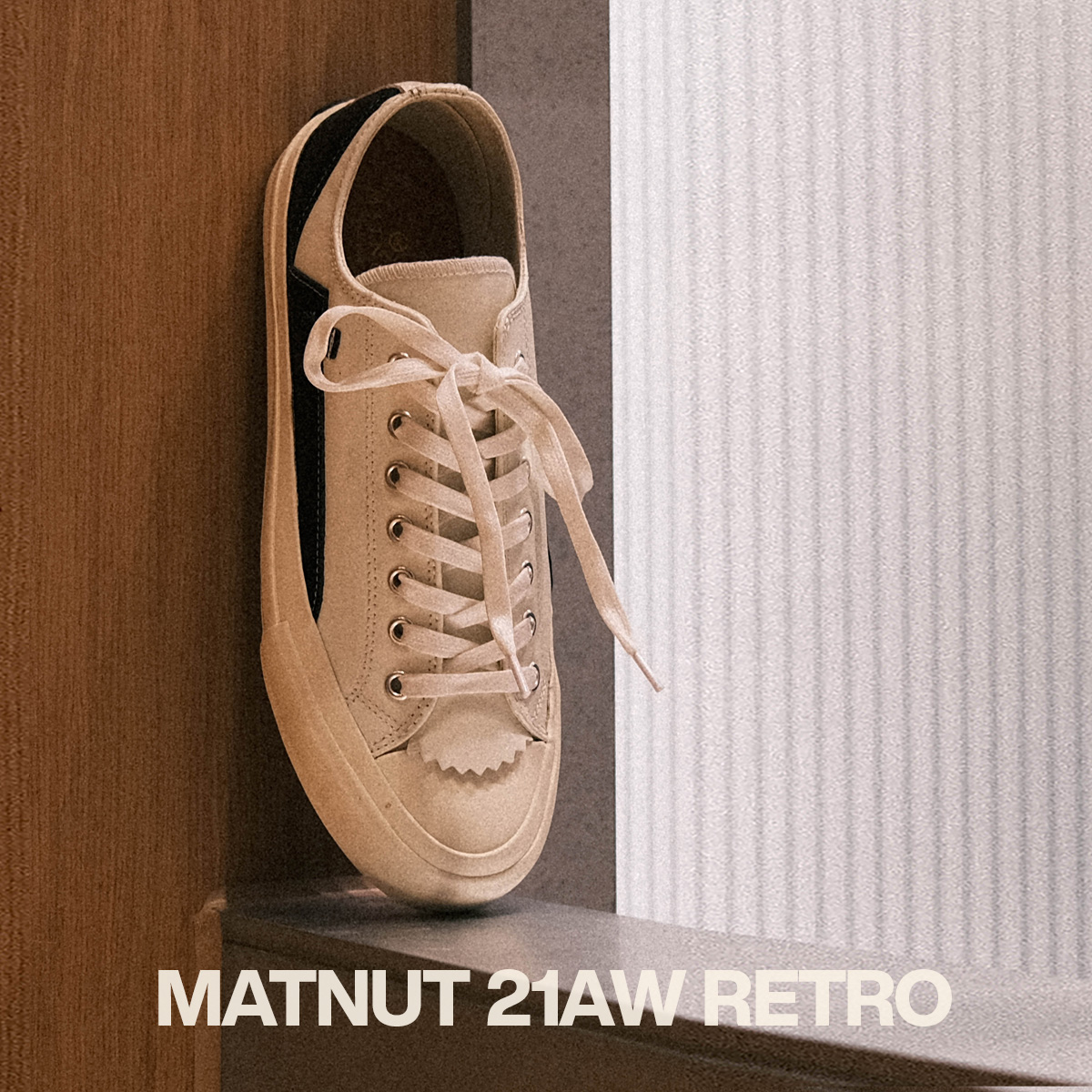 Matnut 21AW Retro Black Bull Leather Thick Bottom Low Bunch Spring Retro Little White Shoes