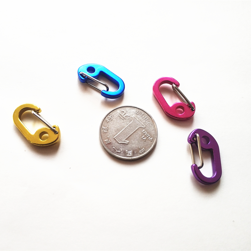 1 set of 5 mini buckles Small carabiner color keychain Aluminum alloy key pendant Buckle metal buckle