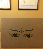 Buddha eye Thangka painting Prajna Dharma eye painting line draft coloring painting Beige thickened jam paper (no color pen)