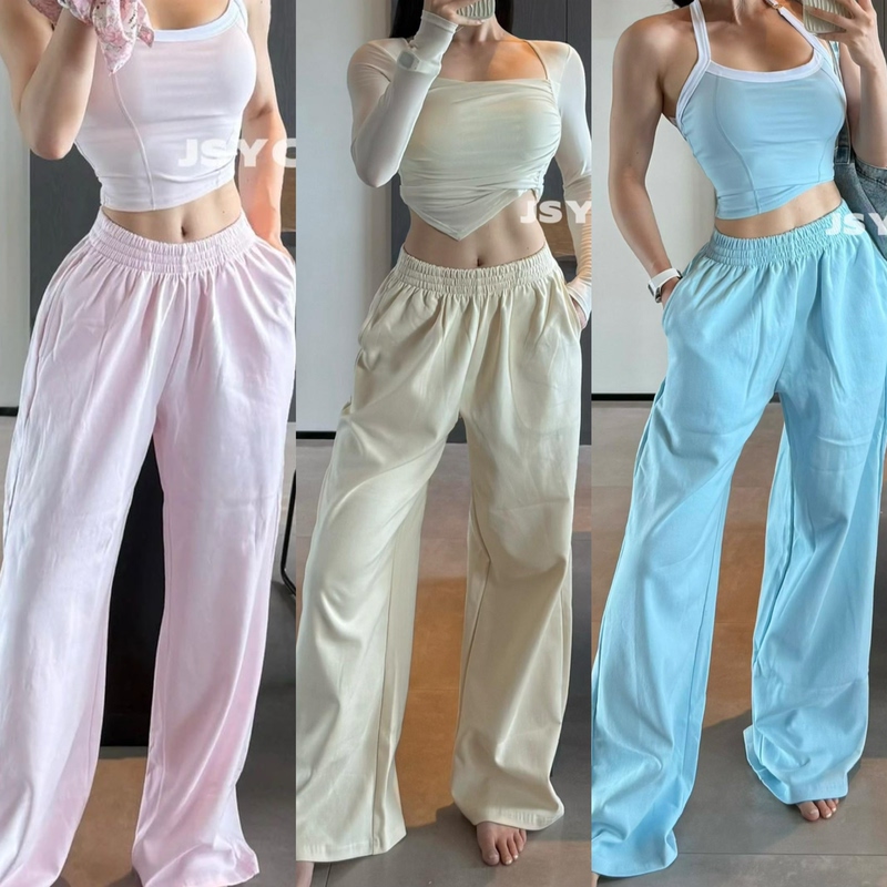 2025 New American Style High-Waisted Wide-Leg Sweatpants for Women, Autumn Casual Loose Versatile Floor-Length Pants