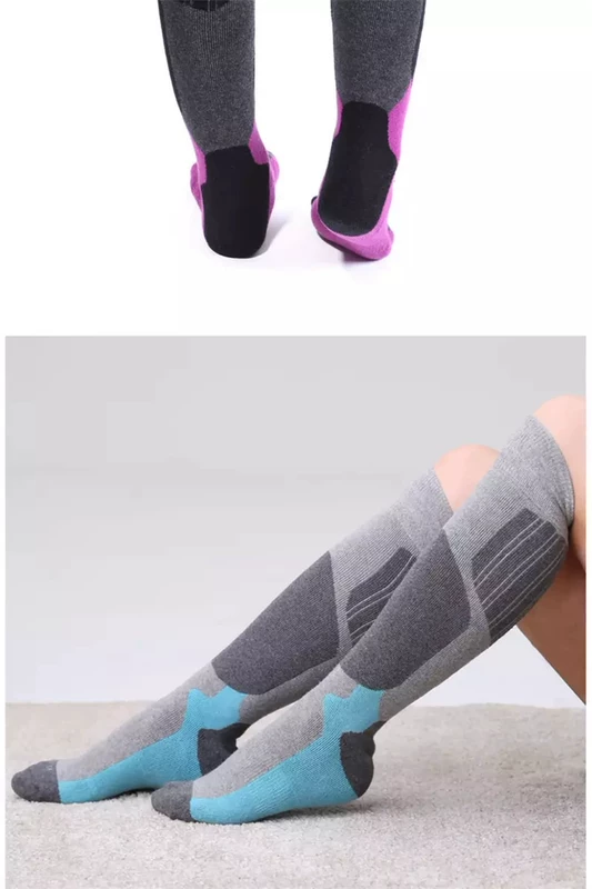 Vớ trượt tuyết nam và nữ dày ống cao dưới cùng lạnh ấm vớ ngoài trời đi bộ đường dài đi xe đạp trượt băng vớ thể thao