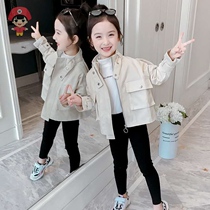 Girl Jacket 2022 New Spring Autumn CUHK Child Clothing Han Edition Foreign Air Leisure Short girl child blouses